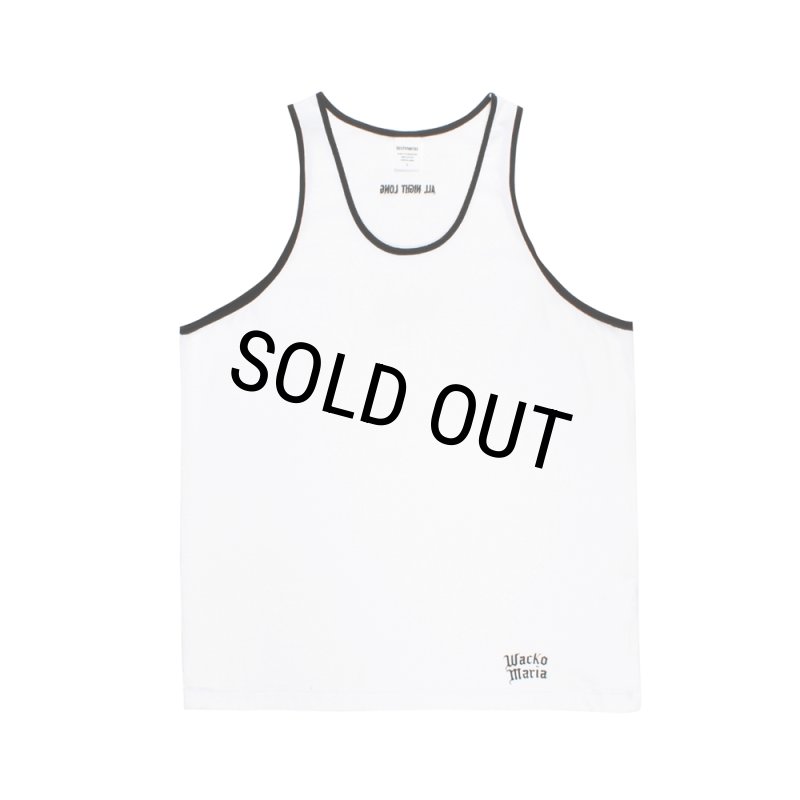 WACKO MARIA/WASHED HEAVY WEIGHT RINGER TANK TOP（WHITE）［リンガー