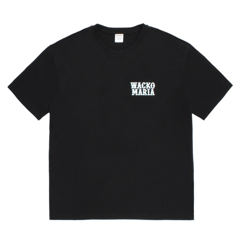 画像1: WACKO MARIA/WASHED HEAVY WEIGHT T-SHIRT（BLACK）［プリント+刺繍T-26春夏］