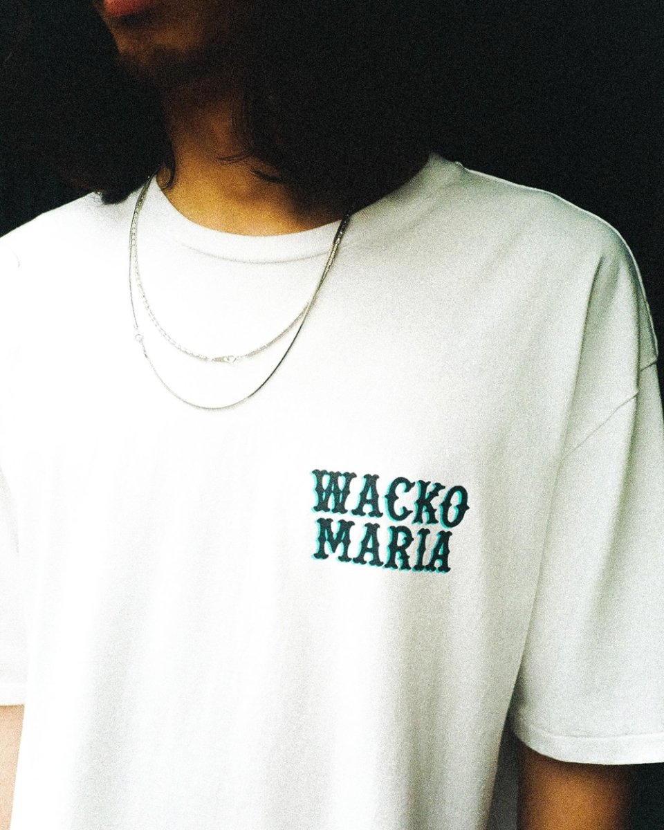 画像3: WACKO MARIA/WASHED HEAVY WEIGHT T-SHIRT（WHITE）［プリント+刺繍T-26春夏］ (3)