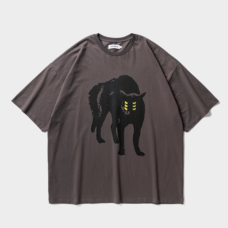 画像1: TIGHTBOOTH/NEON EYES S/S T-SHIRT（Charcoal）［ネオンアイズT-26夏］