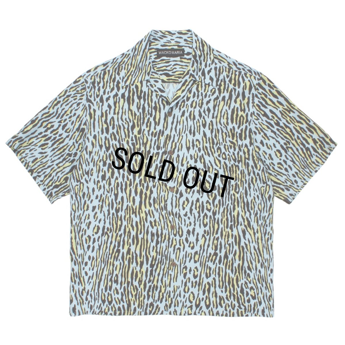 画像1: WACKO MARIA/LEOPARD HAWAIIAN SHIRT（LIGHT BLUE）［レオパードハワイアンシャツ-26春夏］ (1)
