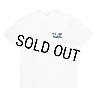 WACKO MARIA/WASHED HEAVY WEIGHT T-SHIRT（WHITE）［プリント+刺繍T