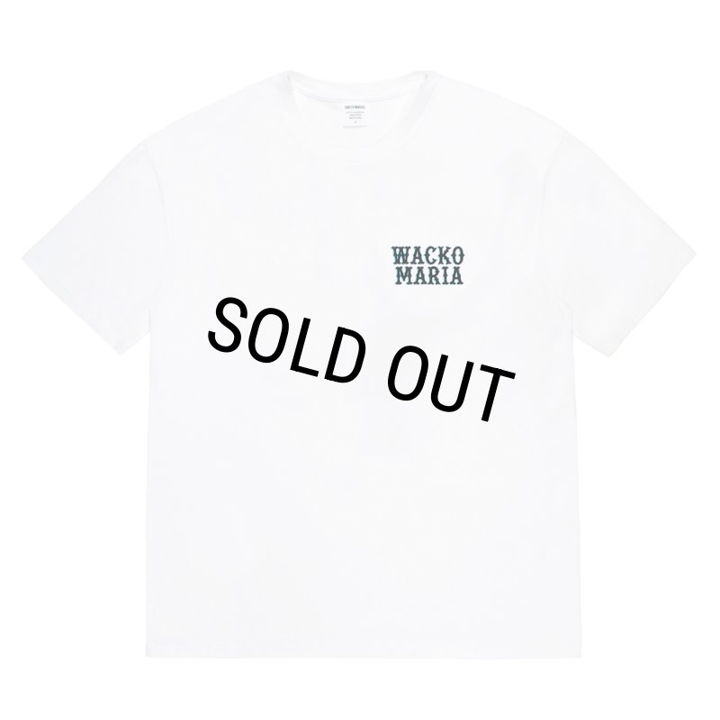 WACKO MARIA/WASHED HEAVY WEIGHT T-SHIRT（WHITE）［プリント+刺繍T