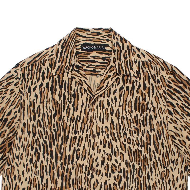 画像2: WACKO MARIA/LEOPARD HAWAIIAN SHIRT（BROWN）［レオパードハワイアンシャツ-26春夏］