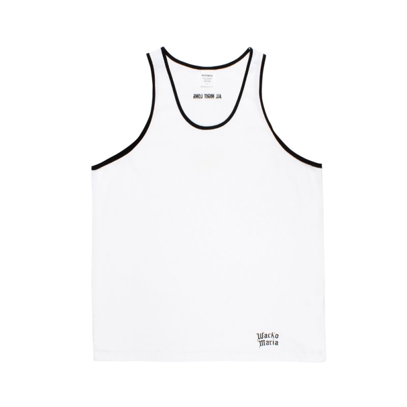 画像1: WACKO MARIA/WASHED HEAVY WEIGHT RINGER TANK TOP（WHITE）［リンガータンクトップ-26春夏］