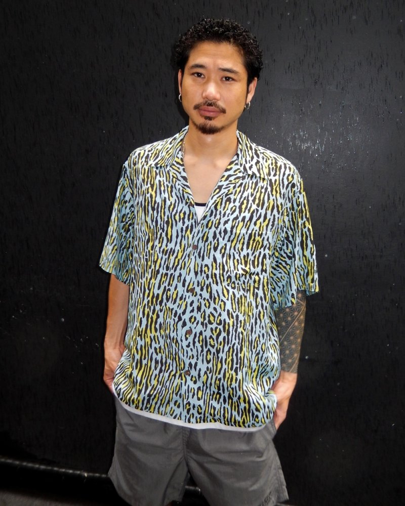 画像3: WACKO MARIA/LEOPARD HAWAIIAN SHIRT（LIGHT BLUE）［レオパードハワイアンシャツ-26春夏］