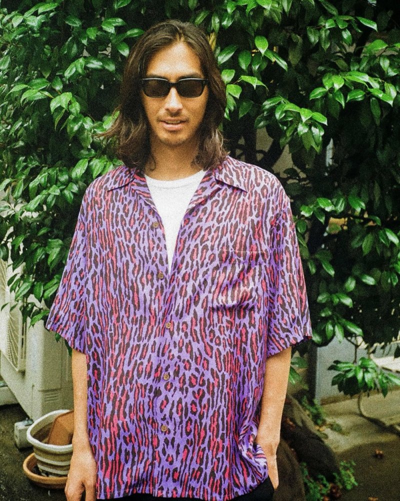 画像3: WACKO MARIA/LEOPARD HAWAIIAN SHIRT（PURPLE）［レオパードハワイアンシャツ-26春夏］