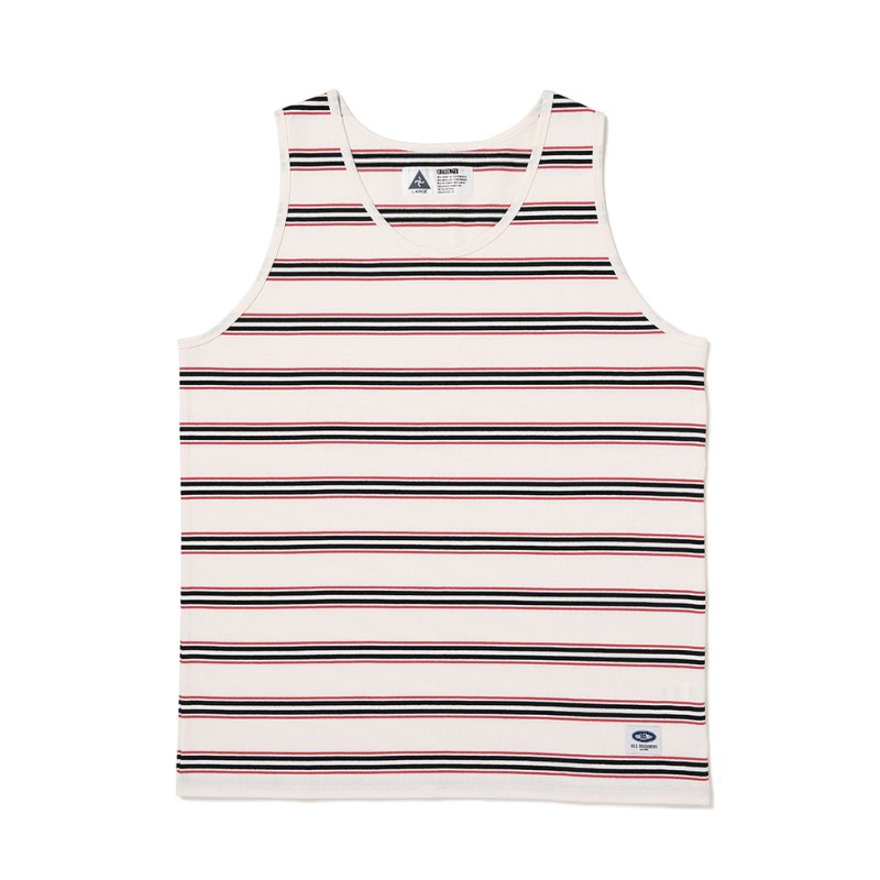 画像1: CHALLENGER/AUTHENTIC BORDER TANK（WHITE）［オーセンティックボーダータンク-26春夏］