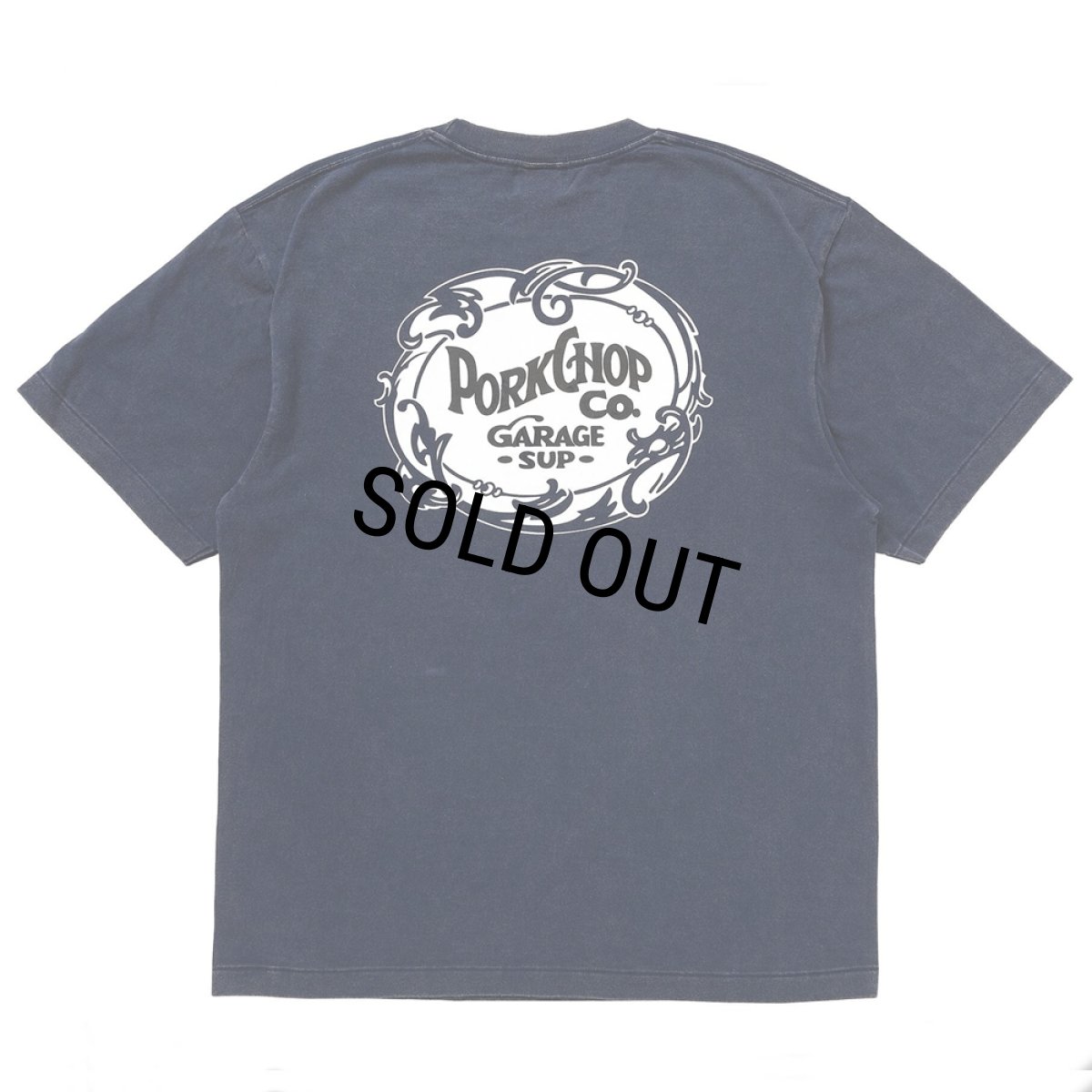 画像1: PORKCHOP/F LEAF LOGO TEE（FADE NAVY）［FリーフロゴT-26春夏］ (1)