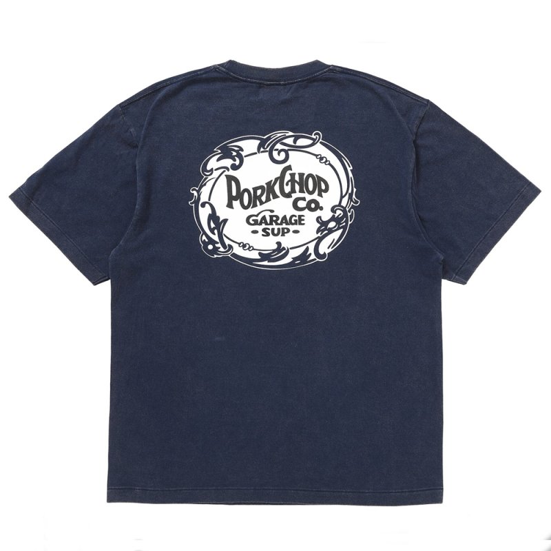 画像2: PORKCHOP/F LEAF LOGO TEE（FADE NAVY）［FリーフロゴT-26春夏］