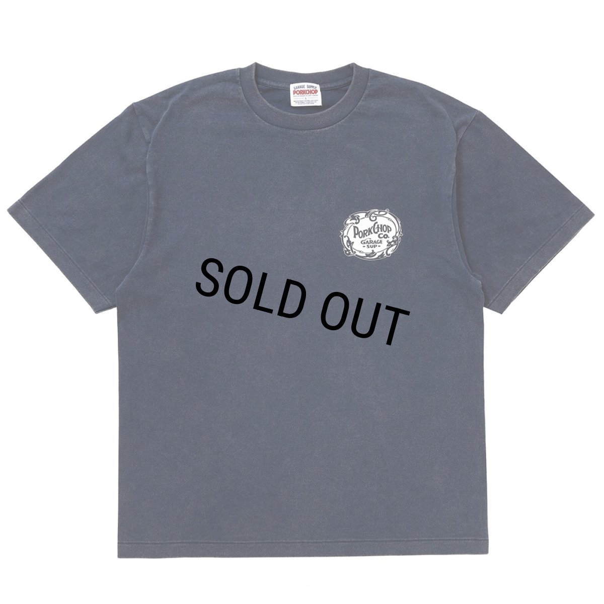 画像2: PORKCHOP/F LEAF LOGO TEE（FADE NAVY）［FリーフロゴT-26春夏］ (2)