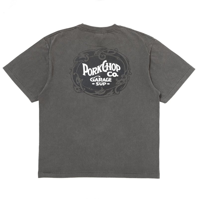 画像2: PORKCHOP/F LEAF LOGO TEE（FADE GRAY）［FリーフロゴT-26春夏］