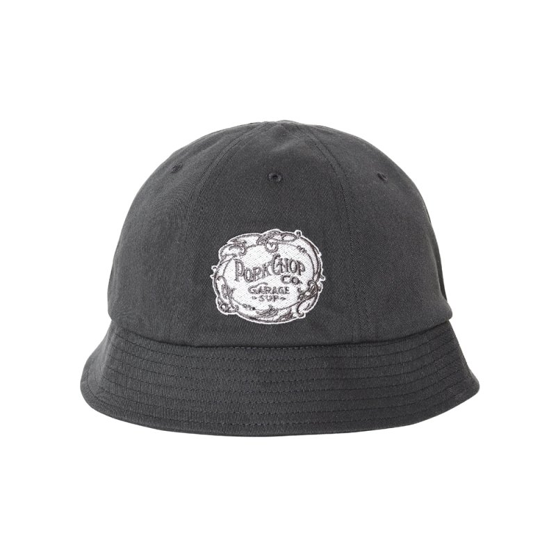画像1: PORKCHOP/F LEAF BALL HAT（ASH BLACK）［Fリーフボールハット-26春夏］