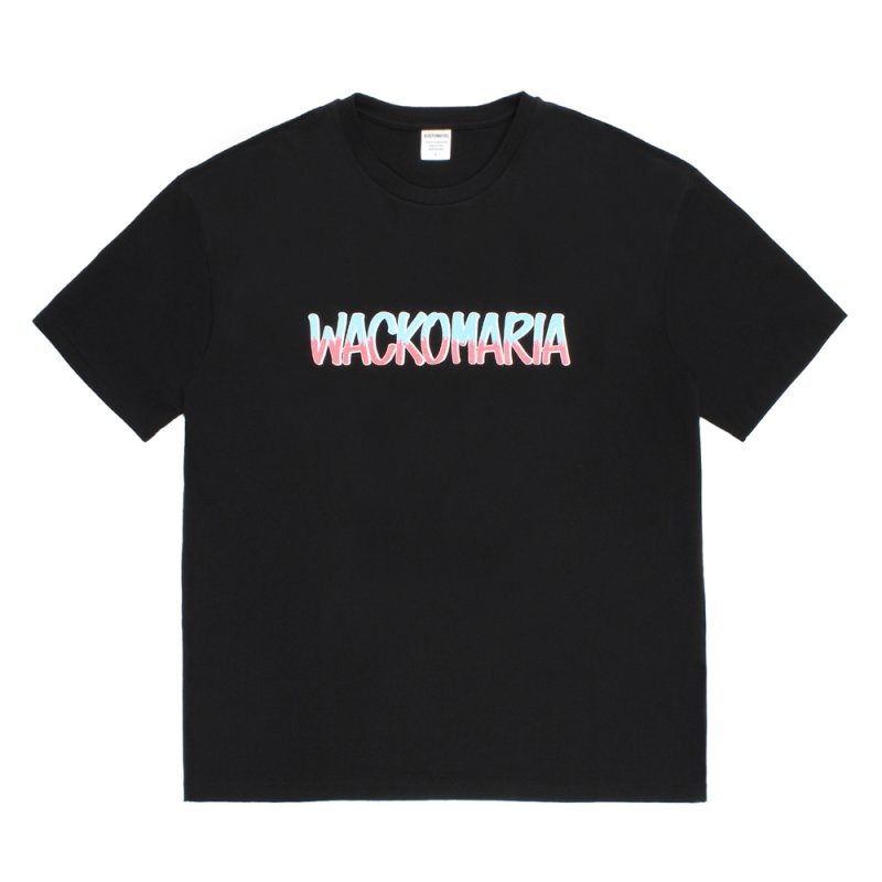 画像1: WACKO MARIA/WASHED HEAVY WEIGHT T-SHIRT（BLACK）［プリント+刺繍T-26春夏］