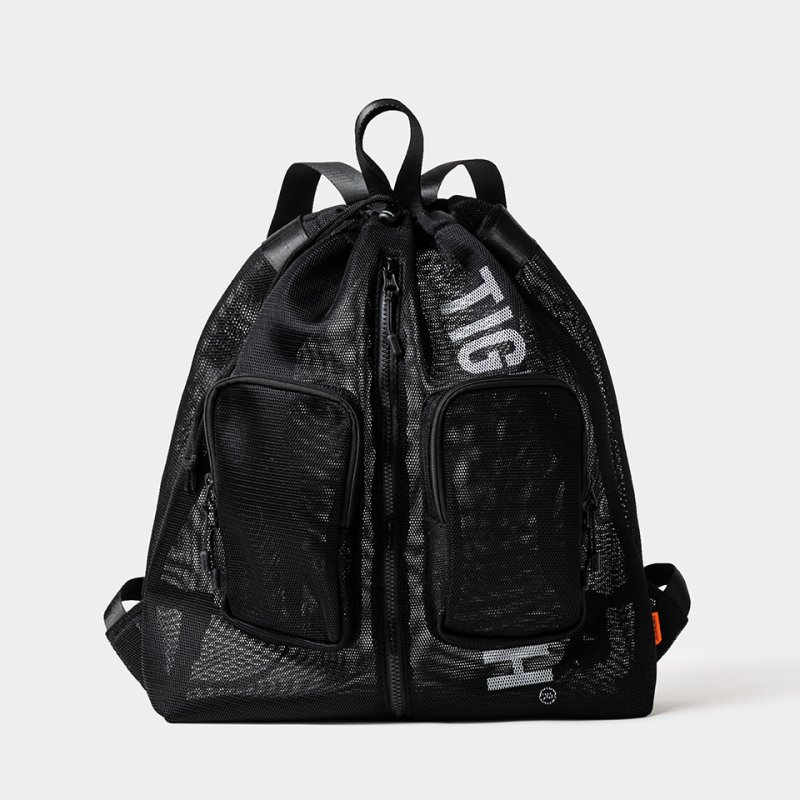 画像1: TIGHTBOOTH/LOGO MESH KNAPSACK（Black）［ロゴメッシュナップサック-26夏］