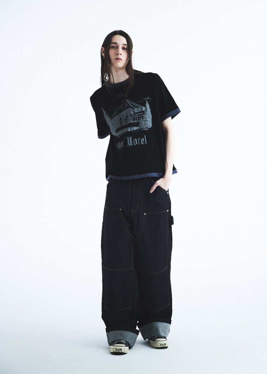 画像4: DAIRIKU/"Odd Hotel" Reverside H-S Tee（Black/Navy）［リバーシブルT-26秋冬］ (4)