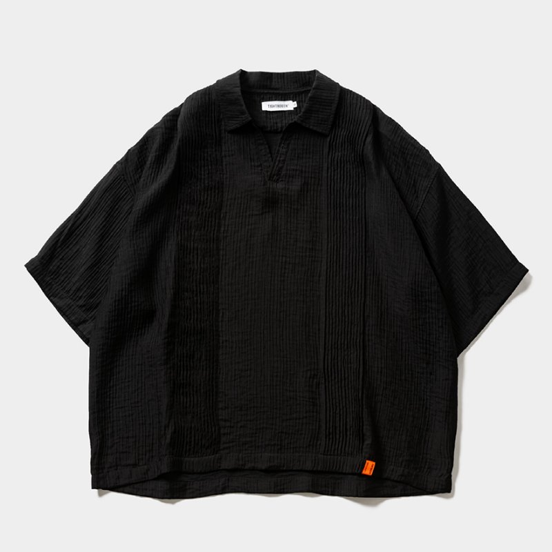 画像1: TIGHTBOOTH/RAYON CUBA OPEN POLO（Black）［レーヨンキューバオープンポロ-26夏］