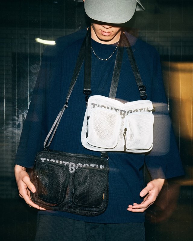 TIGHTBOOTH メッシュ　ショルダーバッグ ブラック TIGHTBOOTH/LOGO MESH SACOCHE（Black）［ロゴメッシュサコッシュ-26夏