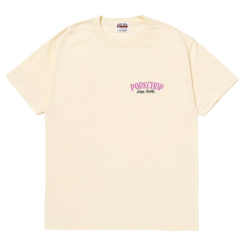 画像1: PORKCHOP/PORK BACK TEE（CREAM）［ポークバックT-26春夏］
