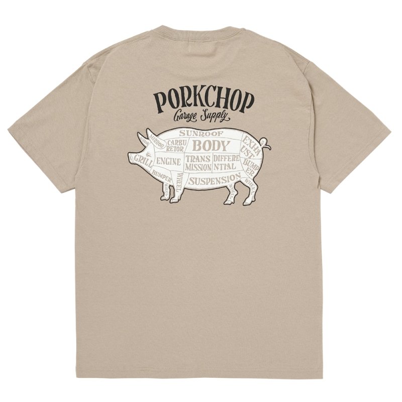 画像2: PORKCHOP/PORK BACK TEE（SAND）［ポークバックT-26春夏］