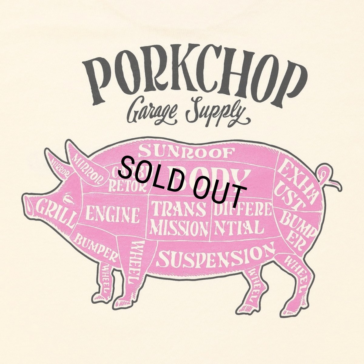 画像4: PORKCHOP/PORK BACK TEE（CREAM）［ポークバックT-26春夏］ (4)