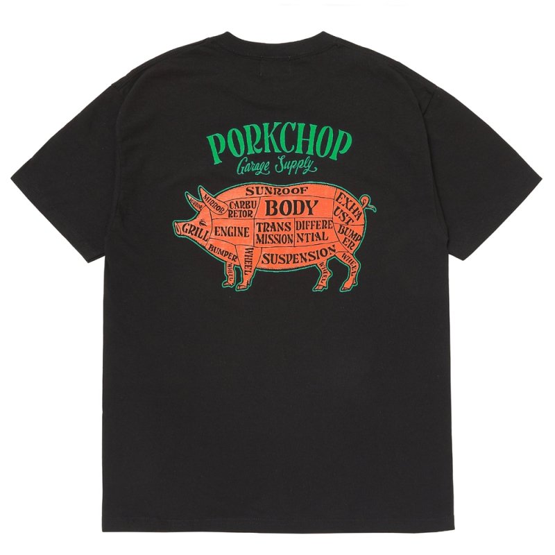 画像2: PORKCHOP/PORK BACK TEE（BLACK）［ポークバックT-26春夏］