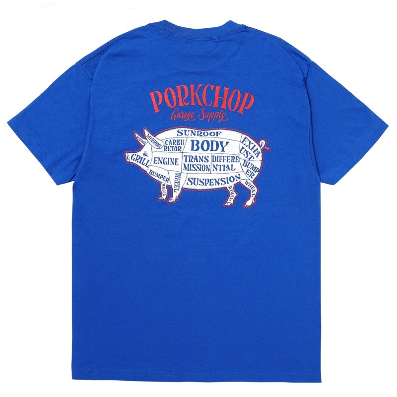画像2: PORKCHOP/PORK BACK TEE（BLUE）［ポークバックT-26春夏］