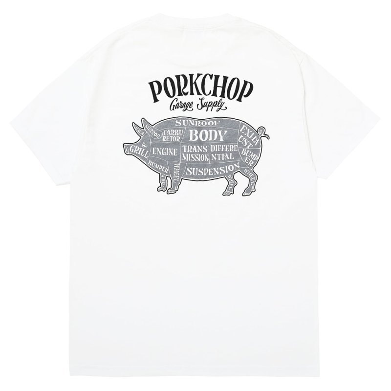 画像2: PORKCHOP/PORK BACK TEE（WHITE）［ポークバックT-26春夏］