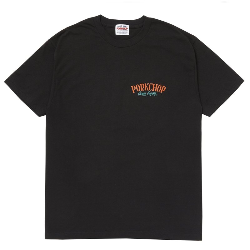 画像1: PORKCHOP/PORK BACK TEE（BLACK）［ポークバックT-26春夏］