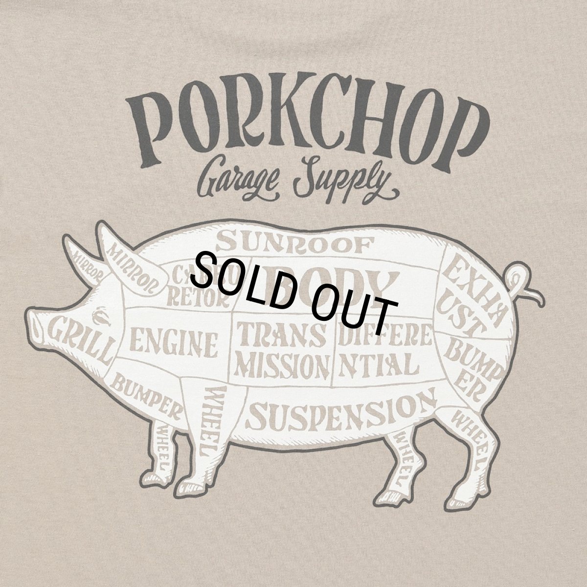 画像4: PORKCHOP/PORK BACK TEE（SAND）［ポークバックT-26春夏］ (4)