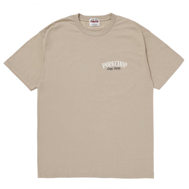 画像1: PORKCHOP/PORK BACK TEE（SAND）［ポークバックT-26春夏］