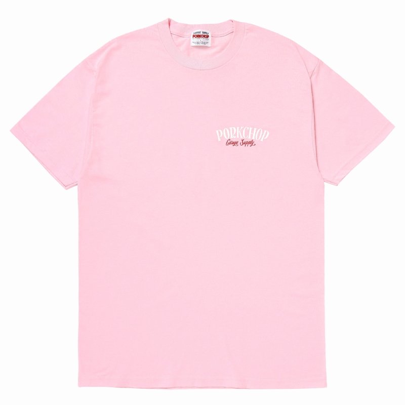 画像1: PORKCHOP/PORK BACK TEE（PINK）［ポークバックT-26春夏］