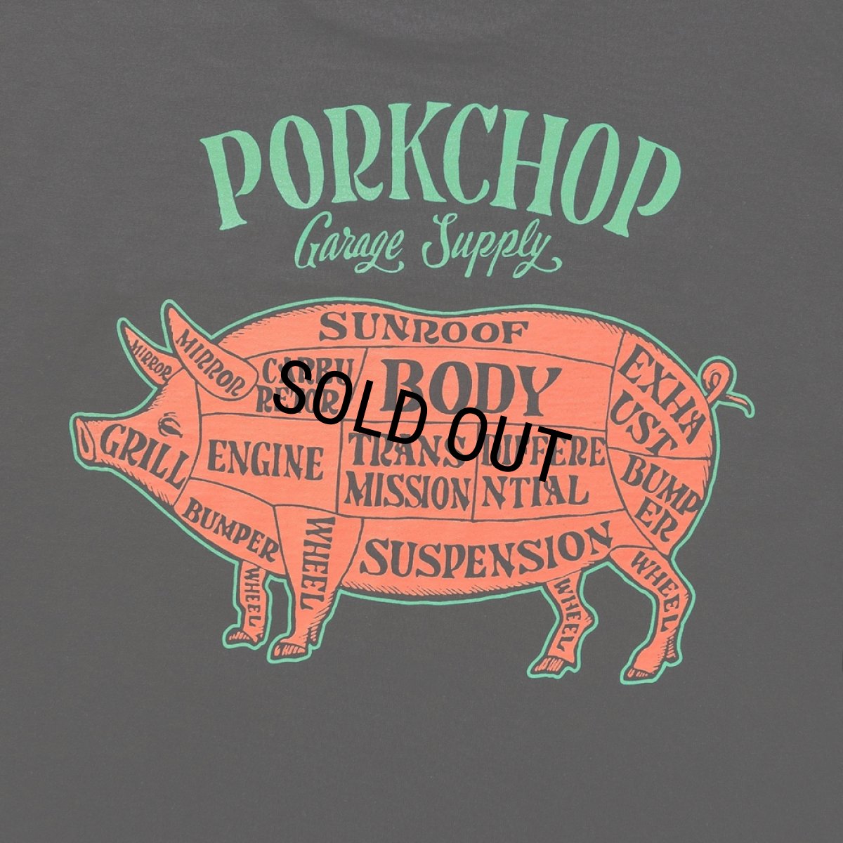 画像4: PORKCHOP/PORK BACK TEE（BLACK）［ポークバックT-26春夏］ (4)