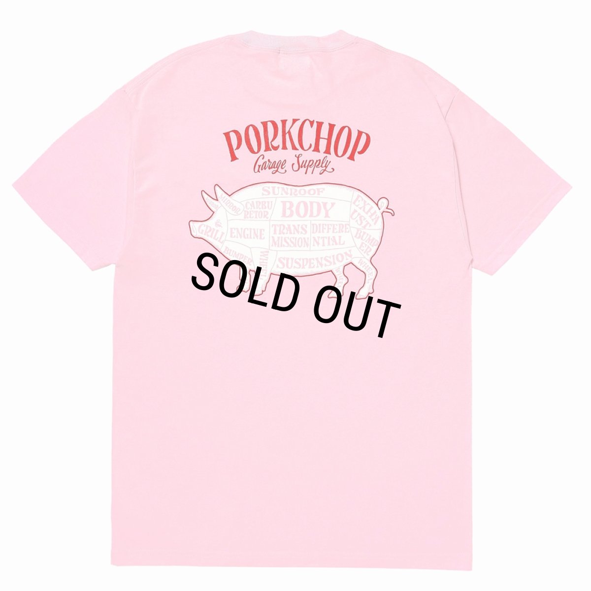 画像1: PORKCHOP/PORK BACK TEE（PINK）［ポークバックT-26春夏］ (1)