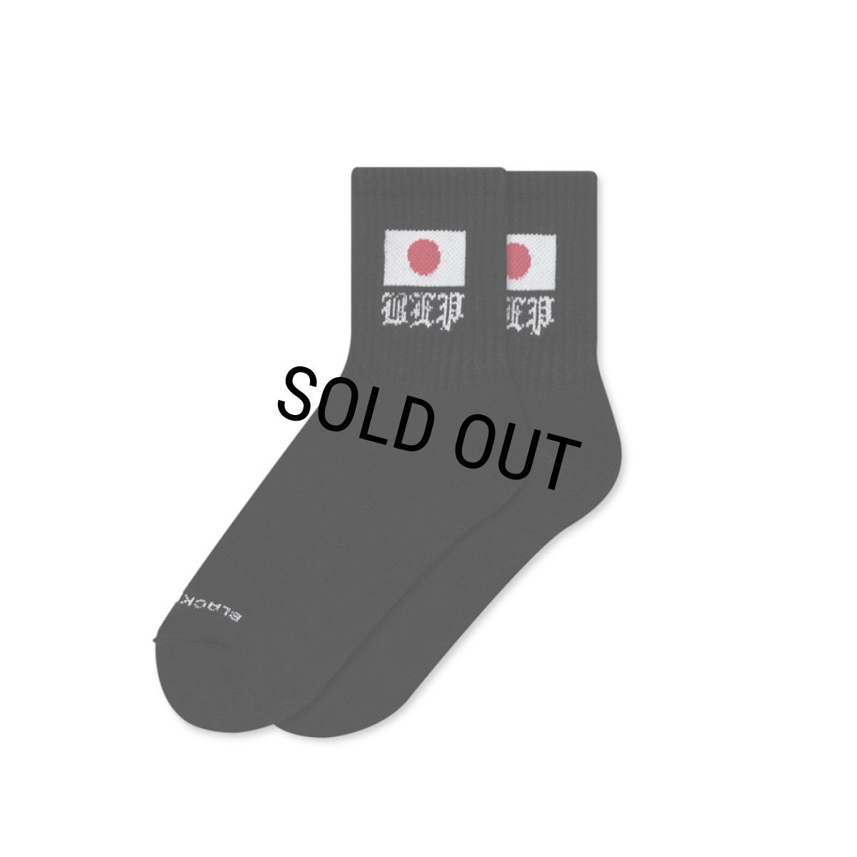 画像1: BlackEyePatch/JAPAN FLAG SHORT SOCKS（BLACK） (1)