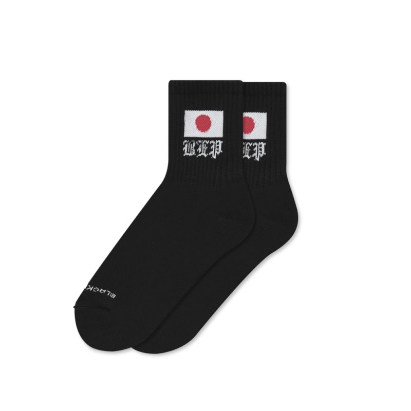 画像1: BlackEyePatch/JAPAN FLAG SHORT SOCKS（BLACK）