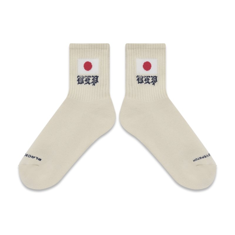 画像2: BlackEyePatch/JAPAN FLAG SHORT SOCKS（IVORY）