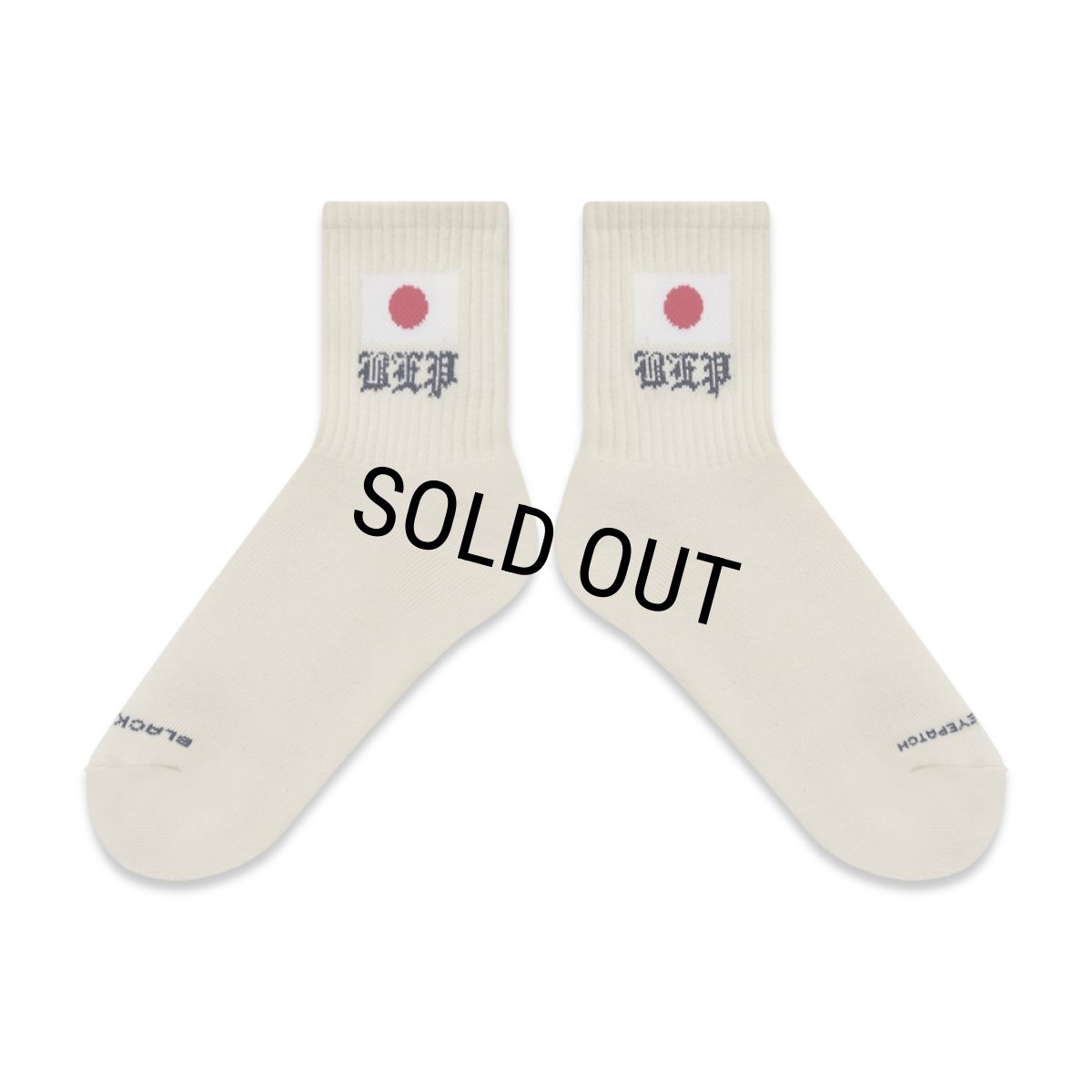 画像2: BlackEyePatch/JAPAN FLAG SHORT SOCKS（IVORY） (2)