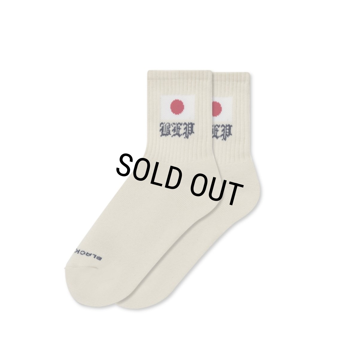 画像1: BlackEyePatch/JAPAN FLAG SHORT SOCKS（IVORY） (1)