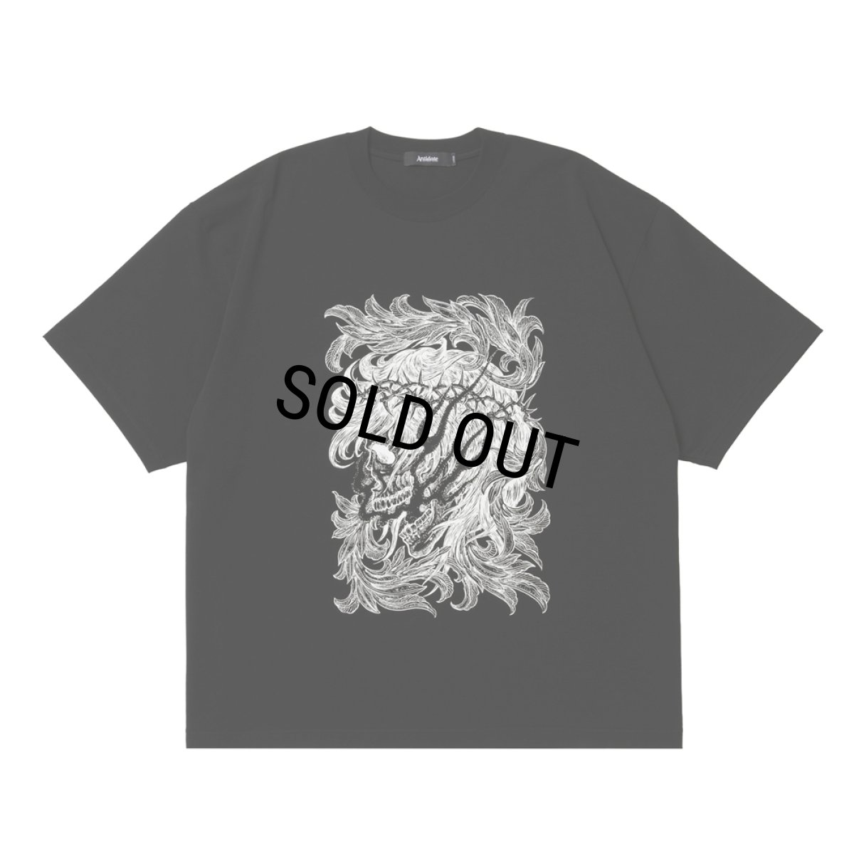 画像1: ANTIDOTE BUYERS CLUB/Pima Cotton S/S Tee（Leaf Skull）（Pure Black） (1)