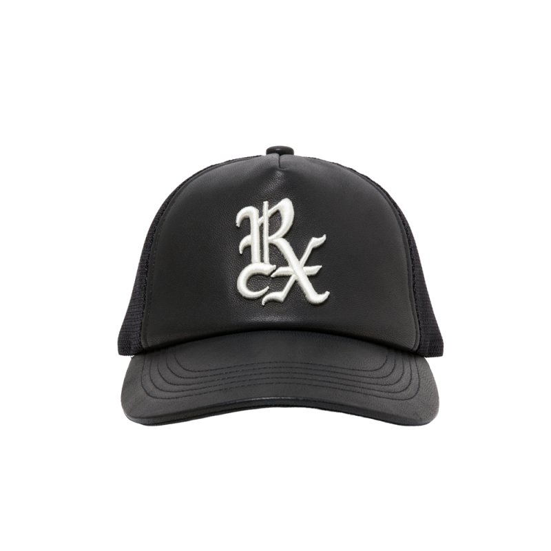 画像1: ANTIDOTE BUYERS CLUB/Sheep Leather 5 Panel Mesh Cap(Black)