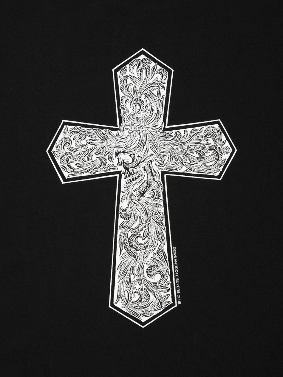 画像4: ANTIDOTE BUYERS CLUB/Pima Cotton S/S Tee（Leaf Skull）（Pure Black） (4)