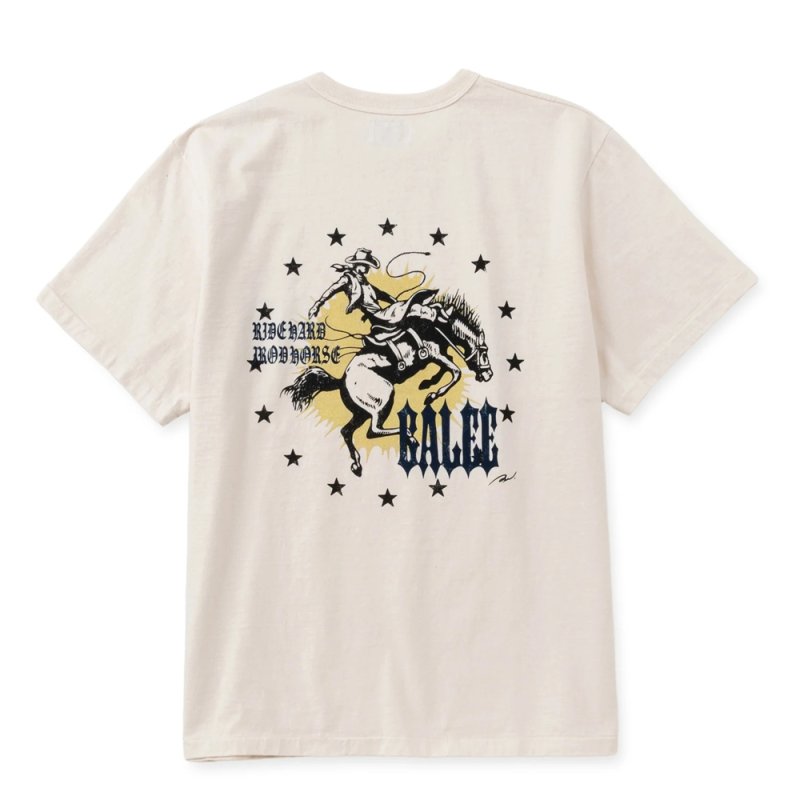 画像2: CALEE/GARMENT DYE IRON HORSE TEE ＜BARTHDAY WORKS DESIGN＞（WHITE）［プリントT-26春夏］
