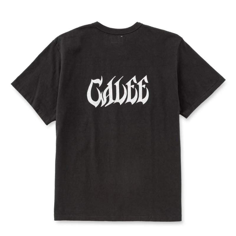 画像2: CALEE/GARMENT DYE CRACK TEE（BLACK）［プリントT-26春夏］