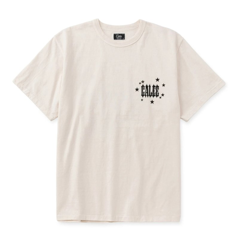 画像1: CALEE/GARMENT DYE IRON HORSE TEE ＜BARTHDAY WORKS DESIGN＞（WHITE）［プリントT-26春夏］