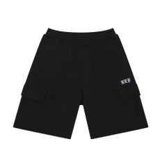 画像1: BlackEyePatch/3 LETTER OE SWEAT CARGO BAGGY SHORTS（BLACK） (1)