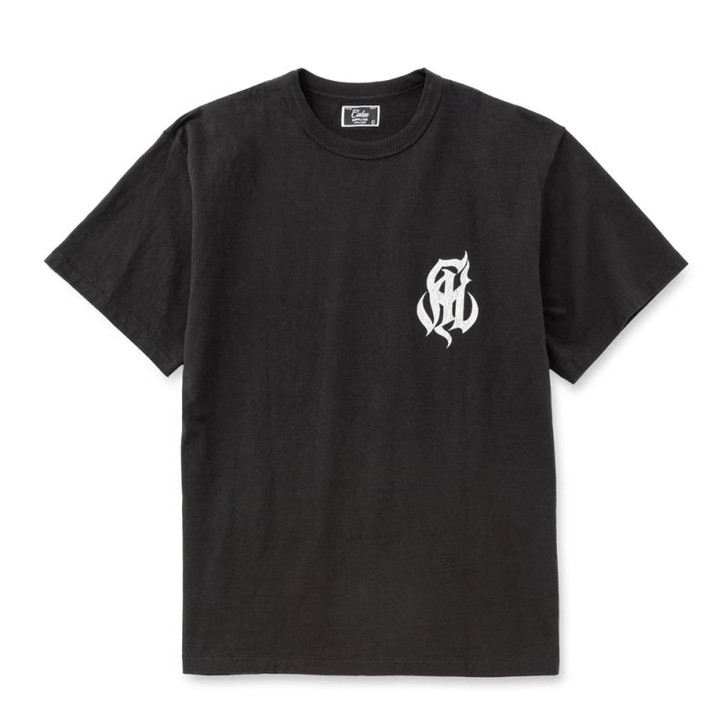 画像1: CALEE/GARMENT DYE CRACK TEE（BLACK）［プリントT-26春夏］