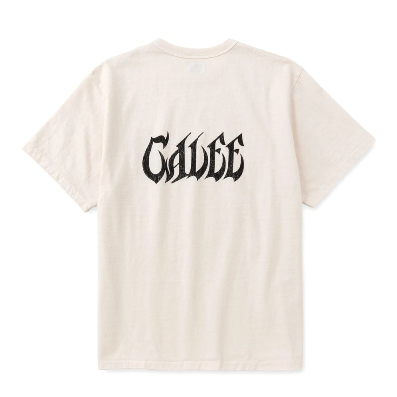 画像2: CALEE/GARMENT DYE CRACK TEE（WHITE）［プリントT-26春夏］
