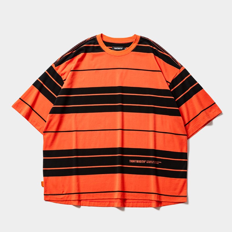画像1: TIGHTBOOTH/BORDER S/S T-SHIRT（Orange）［ボーダーT-26夏］