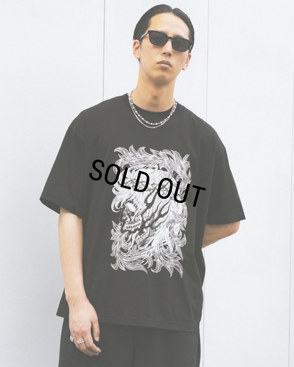 画像6: ANTIDOTE BUYERS CLUB/Pima Cotton S/S Tee（Leaf Skull）（Pure Black） (6)